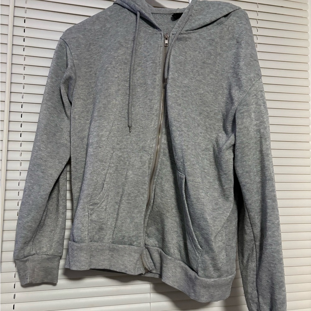 SHEIN Gray Zip-Up Hoodie